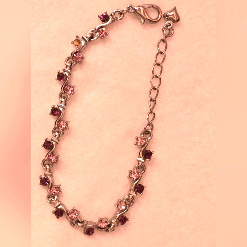 2 tone purple rhinestone bracelet